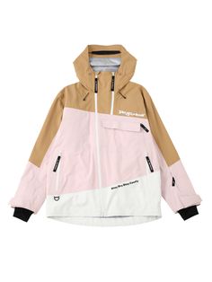 Drysnow EX25 Pink Patchwork Ski Jacket - Unisex - Snowears- Ski/Snowboard Jackets Ski Helmet, Snow Skirt, Snow Goggles, Snowboard Jacket, Collar Designs, Natural Tones, Ski And Snowboard, Ski Jacket, Look On