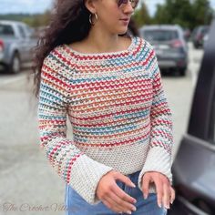 Free Crochet Raglan Sweater Pattern~ Amber Sweater Crochet Along (CAL) – The Crochet Village Crochet Raglan Sweater Pattern, Crochet Raglan Sweater, Raglan Sweater Pattern, Ombre Yarn, Crochet Sweaters, Raglan Sweater, Garment Pattern, Sweater Crochet, V Stitch