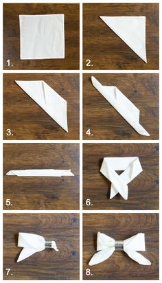 how to make a bow tie out of tissue paper on the table with pictures and instructions