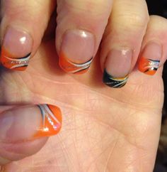 Bronco nails Classic Nail Designs, French Tip Nail Art, Dot Nail Designs