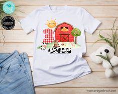 an image of a farm animals birthday shirt