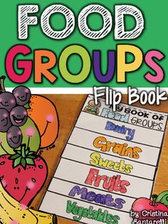 food groups flip book with fruits and vegetables