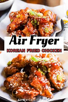 Air fryer Korean fried chicken is my new obsession. Just like the original deep fried chicken recipe, this Korean fried chicken recipe delivers morsels of chicken that are crunchy, crispy, spicy, and sweet.