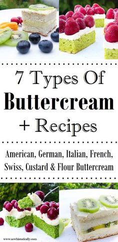 seven types of buttercream and recipes