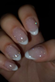 Sparky French Tip, Hoco Nails, Senior Prom, Short Acrylic Nails Designs, Homecoming Nails, Pretty Acrylic Nails