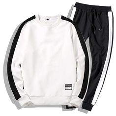 Gender:Men Closure Type:None Decoration:Pattern Sleeve Length(cm):Full Material:Polyester, Fleece Pant Closure Type:Elastic Waist Pattern Type:Print Collar:O-Neck Style:Casual Model Numbe:HH5711 White Crew Neck Tracksuit For Sports, White Tracksuit For Loungewear, White Fleece Athleisure Tracksuit, White Crew Neck Tracksuit For Loungewear, Winter Cotton Tracksuit With Long Sleeves, Cotton Long Sleeve Tracksuit For Winter, White Tracksuit For Winter Streetwear, Sporty White Tracksuit, White Winter Tracksuit For Streetwear