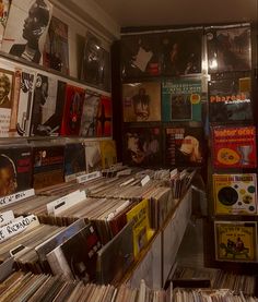 an old record store with records on the shelves