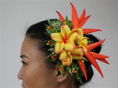 Plumeria Yellow Hair Accessories, Yellow Plumeria, Dance Supplies, Head Flower, Floral Hair Clip, Yellow Hair, Bird Of Paradise, Head Piece