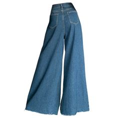 These blue flared denim jeans have a low-rise fit and front pockets Size: • XS: Waist: 61cm/ 24.0 in, Hips: 90cm/ 35.4 in, Length: 100cm/ 39.4 in• S: Waist: 65cm/ 25.6 in, Hips: 94cm/ 37.0 in, Length: 101cm/ 39.8 in• M: Waist: 69cm/ 27.2 in, Hips: 98cm/ 38.6 in, Length: 102cm/ 40.2 in• L: Waist: 73cm/ 28.7 in, Hips: 102cm/ 40.2 in, Length: 103cm/ 40.6 in• XL: Waist: 77cm/ 30.3 in, Hips: 106cm/ 41.7 in, Length: 104cm/ 40.9 inMaterial: Denim Baggy High-waisted Flare Jeans, Baggy High-waist Denim Flare Jeans, Baggy High Rise Vintage Flare Jeans, Vintage High Rise Baggy Flare Jeans, Blue High-waist Baggy Flare Jeans, Flared Denim Jeans, No Apologies, Kawaii Swimsuit, Flared Denim