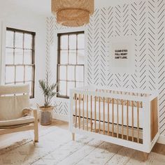 a baby crib in the corner of a room