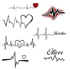 Tatuaje Ekg, Ekg Tattoo, Heartbeat Tattoo Design, Tattoo Heart, Dad Tattoos, Pola Sulam