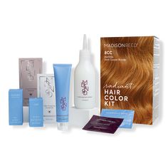 Radiant Hair Color Kit - RADIANT HAIR COLOR KIT MATERRA MARIGOLDBenefitsLong-lasting, artisan-crafted salon color with beautiful multi-tonal results for all hair types.Works in as little as 35 minutes.Thick cream color: no drips, no mess, no harsh smell.Leaves all hair types feeling healthy, conditioned & shiny.Made from ingredients you can feel good about: keratin, argan oil, and ginseng root extract.Cruelty-free: not tested on animals.Sustainable packaging.Made in Italy.This shade is not intended for gray coverage.When coloring your roots, pair with Madison Reed Color Reviving Gloss to add brilliant shine to your mid-lengths and ends.Best paired with Madison Reed Color Protecting Shampoo and Conditioner to nourish and lock in your vibrant color.Pro tip: Need help finding your perfect sha Balayage Ideas, Madison Reed, Neutral Blonde, Color Balayage, At Home Hair Color, Barrier Cream, Dimensional Color, Gray Coverage, Cleansing Wipes