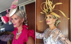 Races Hairstyles with Fascinators | Hair Ideas for Race Day Derby Hairstyles With Fascinator, Fascinator Hairstyles Long, Kentucky Derby Hairstyles, Derby Hairstyles, Races Hairstyles, British Hairstyle, Curly Hair With Hat, Hairstyle With Hat, Race Day Hair