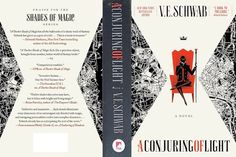 an image of a book cover with the title in black and white, on top of a red chair