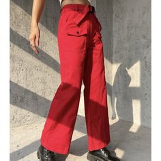 Thanks For Shopping Our Store! Please Ask Any Questions You May Have! Baggy Red Cargo Pants With Side Pockets, Red Baggy Cargo Pants With Pockets, Red Solid Color Bottoms For Fall, Red Wide Leg Bottoms With Cargo Pockets, Red Bottoms For Streetwear In Fall, Red Baggy Full-length Cargo Pants, Red Baggy Cotton Pants, Trendy Baggy Red Bottoms, Red Baggy Casual Pants