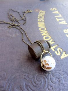 Moon necklace long antique brass chain science by lunahoo on Etsy, $31.00 White Brass Necklace With Round Pendant, White Brass Round Pendant Necklace, Necklace Planet, Solar System Necklace, Full Moon Necklace, Science Jewelry, Planet Necklace, Science Gifts, Necklace Long