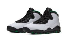 The Air Jordan 10 “Seattle Supersonics” is an original colorway of the ‘90s-era Jordan 10 model that features the team colors of the beloved former Seattle Supersonics NBA basketball team.  Originally released back in 1995 as a part of Nike’s “City Series” of Air Jordan 10 colorways that honored specific NBA franchises including Charlotte, Orlando, New York, and Sacramento, the “Seattle” makeup is arguably the most legendary of the pack.  Interestingly enough, a year after its release, it would Nba Basketball Teams, Jordan Retro 10, Air Jordan 10, Seattle Supersonics, Jordan 10, Air Jordans Retro, Air Jordan Shoes, Jordan 11, Jordan Retro