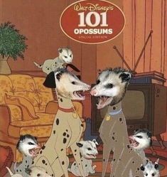 the book cover for 1010 possums is shown in front of a group of dogs