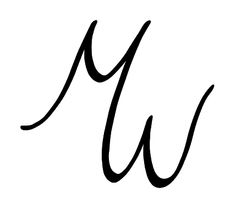 the letter m in cursive writing on a white background