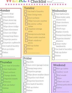 a printable cleaning checklist for the home