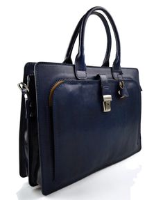 Leather briefcase mens women office shoulder bag document messenger bag business bag satchel handbag executive VIP briefcase blue Our handbags are manufactured 100% in Italy, handcrafted with the highest quality materials, to create a beautiful and durable product. Genuine Italian leather and fine detailing, make this an essential product to have, as good or better than any luxury item you will find in other stores. Our motto is: Made in Florence, Italy, shipped from Florence, Italy! This compet Bag Business, Women Office, Briefcase For Men, Satchel Handbag, Business Bag, Leather Briefcase, Florence Italy, Satchel Handbags, Luxury Items