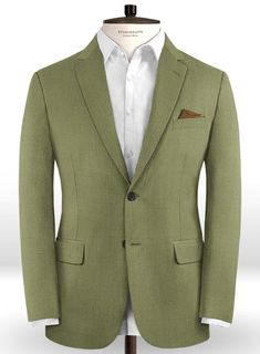 Present a look and feel that offers stylish appearance from morning to night with our finely tailored Scabal Fern Green Wool suit. Crafted from 100% wool, the light weight, smooth feel and soft tone of the suit helps define your personality while giving you the comfort of moving freely, an optimal pick to stand apart from the plethora of black or grey suit wearers. Unite it with a matching waistcoat, black patterned tie and tan oxford shoes for a polished finish. 
 
 Look Includes  Scabal Fern G Elegant Green Linen Suits, Elegant Green Business Casual Suits, Solid Wool Suits For Tailoring, Fitted Wool Suit In Solid Color, Fitted Solid Wool Suit, Semi-formal Wool Suit With Lapel Collar, Wool Suit With Lapel Collar For Semi-formal Occasions, Green Wool Suit With Suit Collar, Tailored Wool Suits In Solid Color