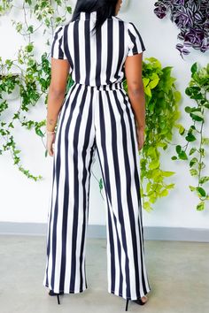 Striped V-neck Jumpsuits And Rompers For Summer, Fitted V-neck Jumpsuits And Rompers For Summer, Striped V-neck Jumpsuits For Vacation, Chic V-neck Jumpsuits And Rompers For Beach Season, Striped Summer Jumpsuits And Rompers For Vacation, Non-stretch Overall Jumpsuits And Rompers For Beach, Chic White Jumpsuits And Rompers For Summer, Casual Short Sleeve Jumpsuits And Rompers For Spring, Non-stretch Overalls And Rompers For The Beach