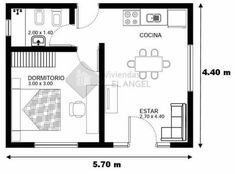 the floor plan for a two bedroom apartment with an attached kitchen and living room area