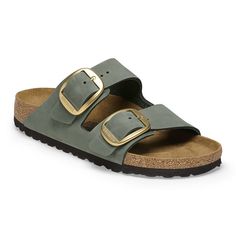 Arizona Big Buckle Nubuck Leather Thyme | BIRKENSTOCK Big Buckle Birkenstock, Birkenstock Arizona Big Buckle, Arizona Big Buckle, Birkenstock Styles, Two Strap Sandals, Women's Shoes Accessories, Backpacking Packing, Birkenstock Arizona, Eva Sole