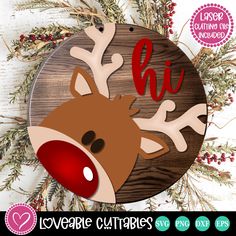 Laser Cut Door, Door Hanger Svg, Reindeer Svg, Wood Burning Patterns, Christmas Door Hanger, Custom Apparel, Silhouette Machine, Christmas Door, Circle Shape