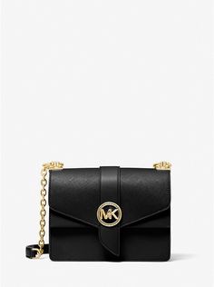 Greenwich Small Saffiano Leather Crossbody Bag | Michael Kors Michael Kors Soho Bag, Michael Kors Handbags Crossbody, Michael Kors Luggage, Handbag Styles, Michael Kors Handbags Black, Michael Kors Bag Black, My Style Bags, Chain Handbag, Michael Kors Crossbody Bag