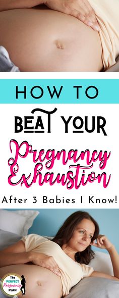 a pregnant woman laying in bed with the text how to beat your pregnancy exhaustion after 5 babies i know