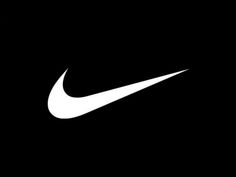 the nike logo is shown in black and white on a dark background, it appears to be made from scratch