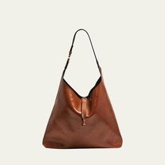 Chloe "Marcie" hobo bag in shiny calfskin  Shoulder strap  Open top with center leather straps  Interior, one zip pocket  Lining: Leather Approx. 11.4"H x 14.2"W x 3.9"D Made in Italy Travel Size Perfume, Chloe Marcie, Hobo Handbags, Pump Sandals, Open Top, Handbags On Sale, Hobo Bag, Accessories Shop, 4 H