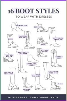 These are the best ankle boots, knee high boots, cowboy boots   booties to wear with dresses Check more at https://beautyfashionideas.com/dress/these-are-the-best-ankle-boots-knee-high-boots-cowboy-boots-booties-to-wear-with-dresses/ Flat Boots Outfit Ankle, High Ankle Boots Outfit, Styling Knee High Boots, How To Wear Thigh High Boots, Boots With Dresses, Sweater Dress Boots, Best Ankle Boots, Fem Fashion, Boots Dresses