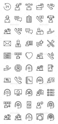 the line icons are shown in black and white, with different symbols on each side