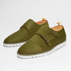 Monk Strap Sneaker Casual Green Suede Leather Shoes, Suede Monk Strap Shoes With Round Toe, Casual Low-top Sneakers With Buckle Closure, Casual Monk Strap Shoes With Stitched Sole, Casual Slip-on Monk Strap Shoes With Removable Insole, Casual Monk Strap Slip-on Shoes With Round Toe, Casual Slip-on Monk Strap Shoes With Round Toe, Casual Monk Strap Shoes With Slip-on Design, Casual Green Loafers With Plain Toe