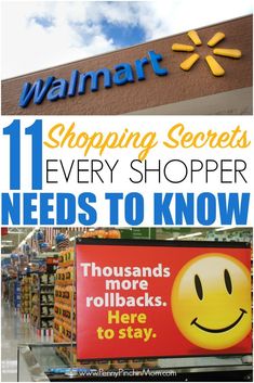 walmart storefront with the words 11 shopping secrets every shopper needs to know