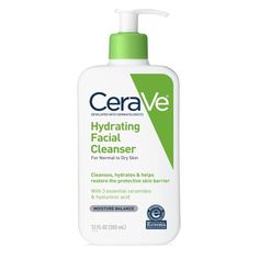 Cerave Hydrating Facial Cleanser For Normal To Dry Skin 12 Oz Cerave Hydrating Facial Cleanser, Cerave Cleanser, Hydrating Facial Cleanser, Natural Facial Cleanser, Hydrating Face Wash, Gentle Face Wash, Cleanser For Sensitive Skin, Daily Face Wash, Skin Care Routine For 20s