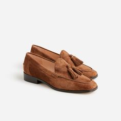 Maison tassel loafers in suede Womens Loafer, Classic Fall Style, Jcrew Fall, Denim Essentials, Fall Wardrobe Essentials, Fall Capsule Wardrobe, Loafer Sneakers, Tassel Loafers, Warm Autumn