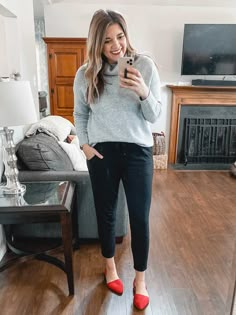 Six Winter Jogger Pants Outfits | Ways to Wear Joggers | By Lauren M Joggers Dressed Up, Dressed Up Jogger Outfit, Winter Casual Fitted Joggers, Navy Joggers Outfit Casual, Zyia Work Outfits, Dress Jogger Pants Outfit, Dressed Up Joggers, Dress Up Joggers Outfits, Trendy Black Winter Joggers