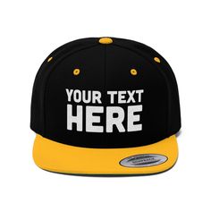 Custom snapback Custom Flat Bill Hat, Snapback Cap, Custom TEXT Embroidered Hat, Personalized Hat Personalized Snapback Hat - Your Text Here #SnapbackCap #HatPersonalized #CustomSnapback #EmbroideredHat #PersonalizedHat #CustomFlatBillHat #YourTextHere #FlatBilledBaseball #FlatBilledHats #CustomFlatBill Spanish Hat, Flat Bill Hat, Custom Embroidered Hats, Latina Power, Personalised Gifts Diy, Profile Silhouette, Embroidered Flats, Flat Bill Hats, Personalized Hats