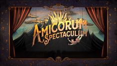 an image of the logo for an upcoming show called'amicorum spectacleaum '