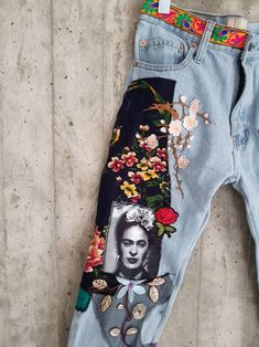 Distressed Vintage Boyfriend Jeans/Hipster Jeans/All | Etsy Bohemian Patchwork Jeans For Fall, Bohemian Straight Leg Jeans For Fall, Bohemian Denim Jeans For Fall, Bohemian Reworked Denim Jeans, Bohemian Straight Leg Patchwork Jeans, Blue Bohemian Reworked Jeans, Bohemian Denim Jeans For Festival, Artsy Cotton Jeans For Spring, Handmade Denim Bohemian Bottoms