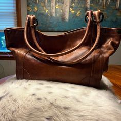 Frye Melissa Shoulder Tote Beautiful Leather Bag. Gently Used. Only Carried A Few Times. Please See Photos Frye Bags, Cognac Color, Shoulder Tote, Cognac, Leather Bag, Shoulder Bags, Shoulder Bag, Leather, Women Shopping