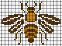 a cross stitch pattern with a bee on it