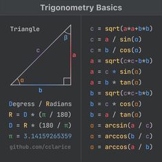 an image of a triangle with the words trigonometry basics