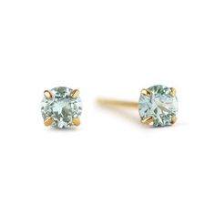 Birthstone Studs Aquamarine March Birthdays, Wedding Wishlist, Aquamarine Studs, March Birthday, Solitaire Earrings, Aquamarine Crystal, Tiny Studs, Blue Zircon, Blue Gemstones