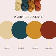 the colors of yarn are shown in different shades