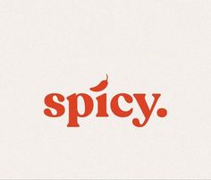 the word spicy written in red on a white background